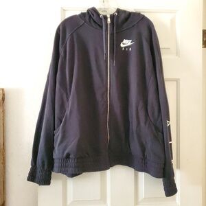 NIKE AIR Sportswear Black White Zippered Hoodie Excellent Unisex Size  3X
